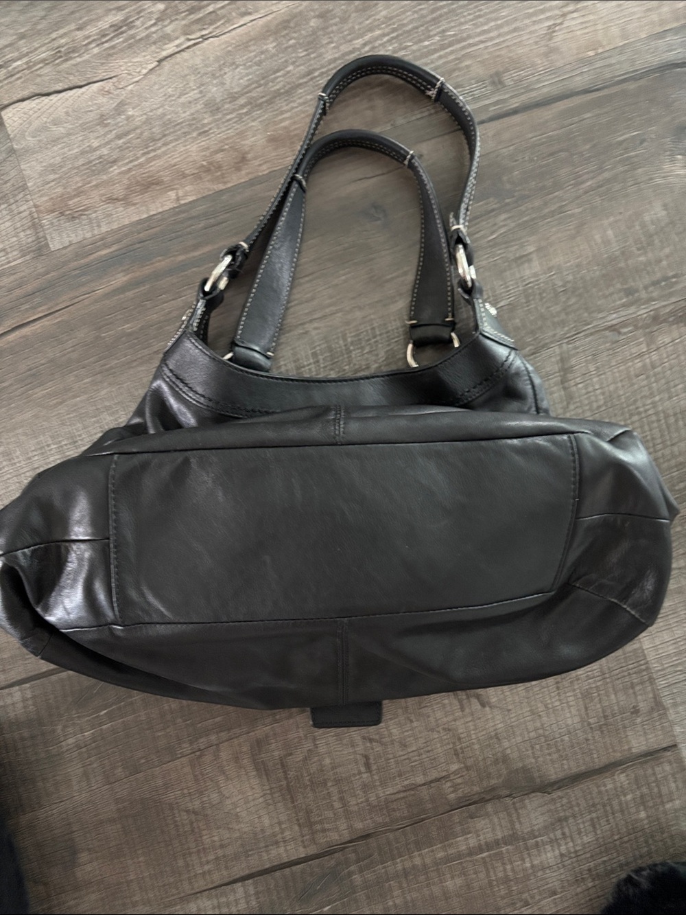 Coach Large SoHo Lynn Hobo Bag Leather Shoulder Handbag Purse Black Pre-Owned - Picture 3 of 15